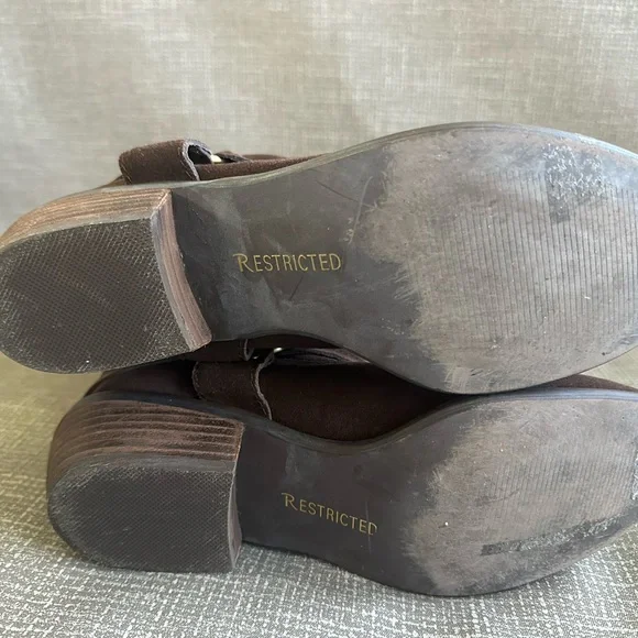 Restricted crunched Brown Suede Cowboy Knee-High Boots size - Picture 7 of 16